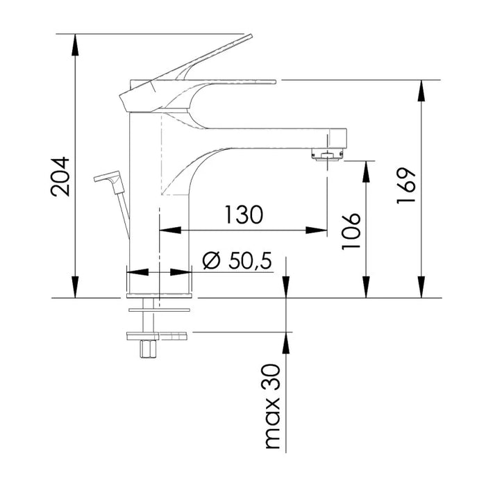 Rubinetto alto per lavabo, dotato di tecnologia per risparmio energetico e idrico serie class line eco