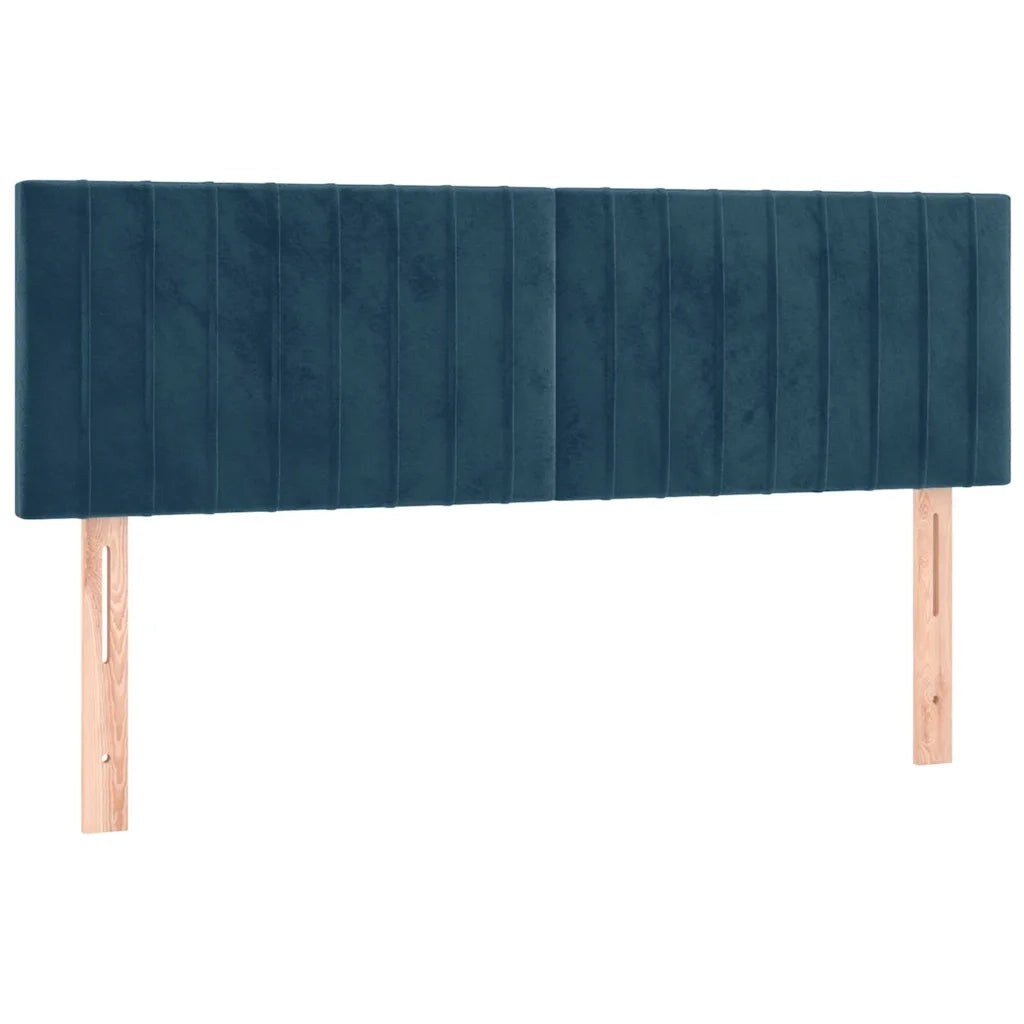 Giroletto a Molle con Materasso Blu Scuro 140x200 cm in Velluto