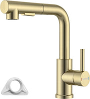 Geborsteld gomma da cucina con sprogetto estensibile, SUS304 cucina a pressione con doppia funzione di spruzzo, miscelatore da cucina con due funzioni di spruzzo, miscelatore da cucina girevole 360°