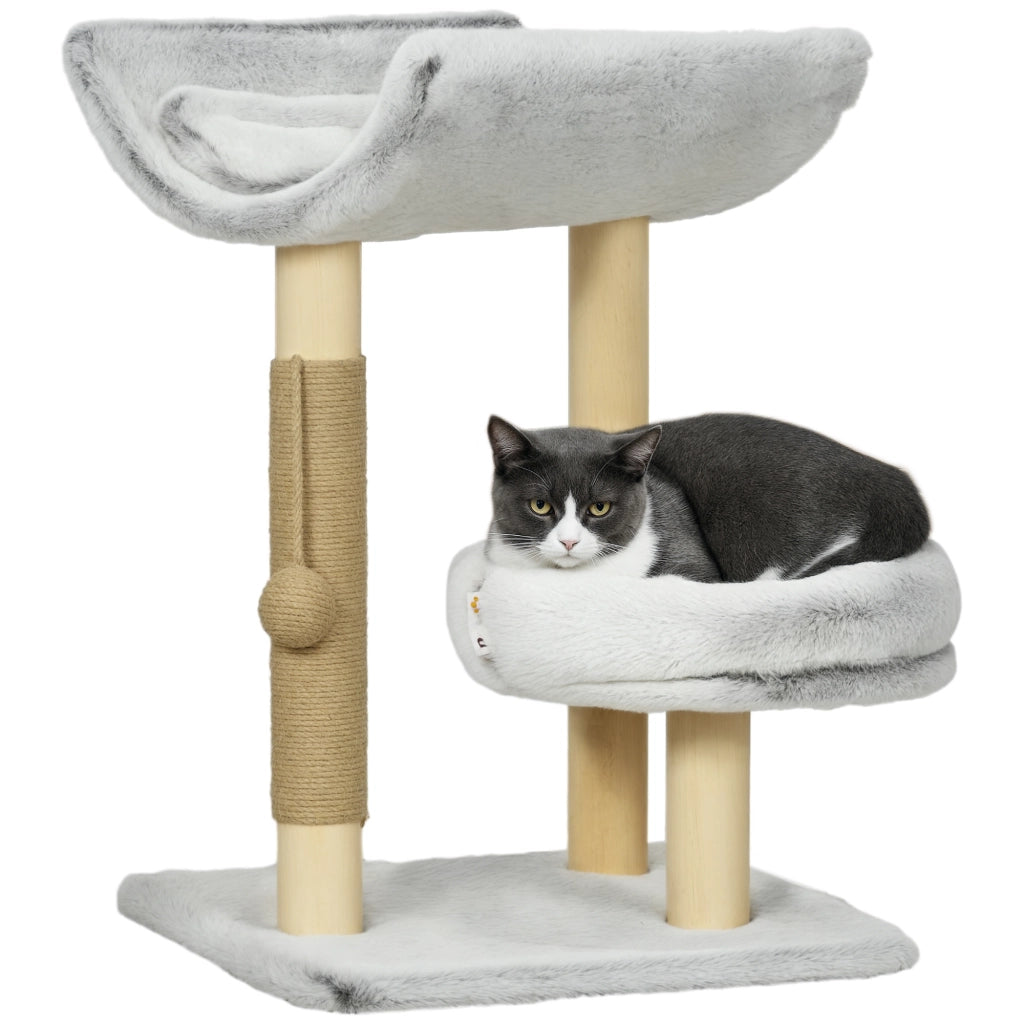 Libreria per gatti con grattatoio e nicchie ¨C zephmum ¨C grigio 60 cm