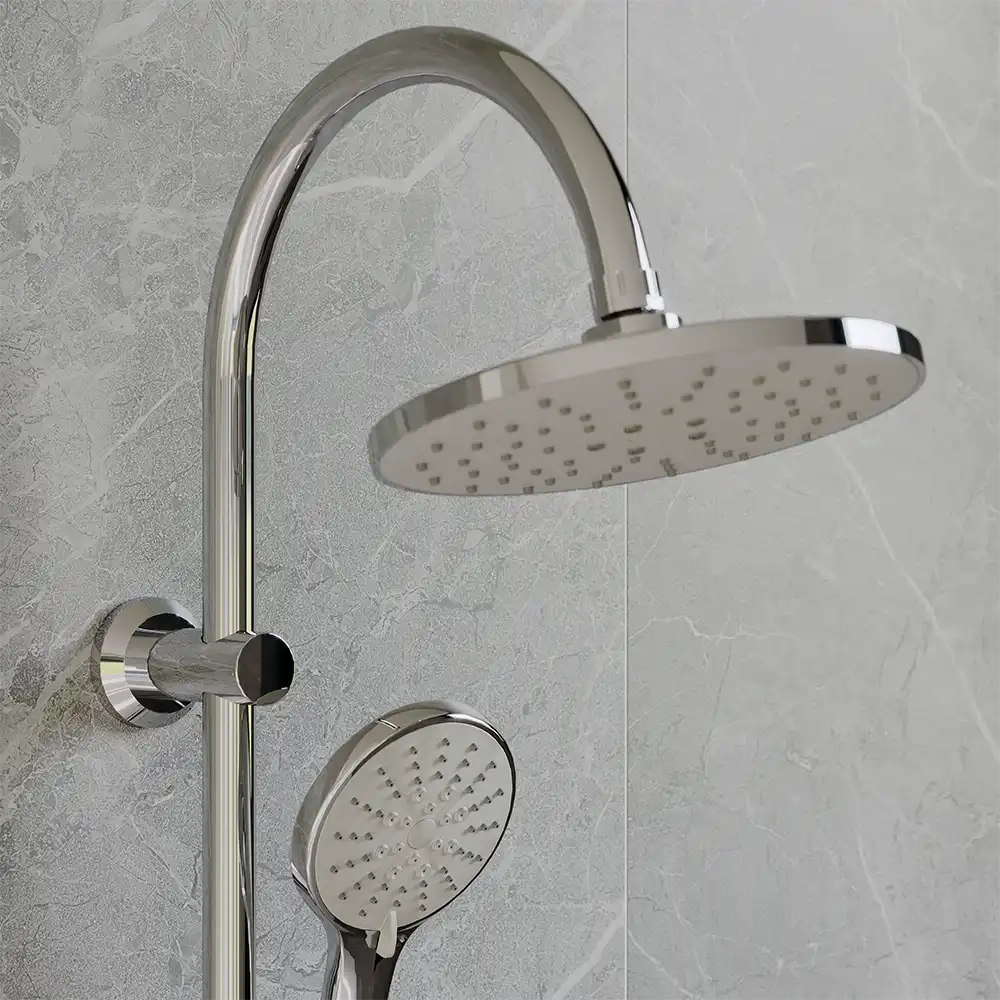 Colonna doccia in acciaio inox soffione 20 cm | Brenta