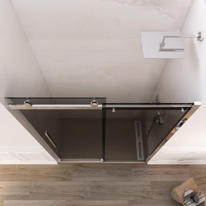 Porta Parete Doccia 140 cm 1 Anta Scorrevole in Cristallo Fumè 8mm H195 Bonussi Livia