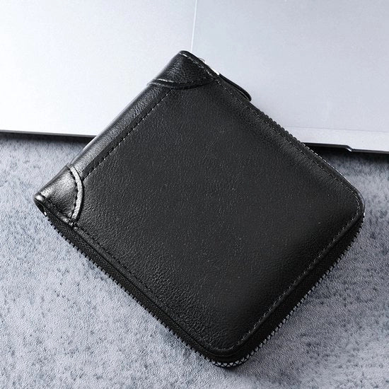 Portafoglio corto per uomo multifunzionale clip per portafoglio per uomo multicarta zero portafoglio, nero 1 pezzo, misura 11,5 x 9,5 CM