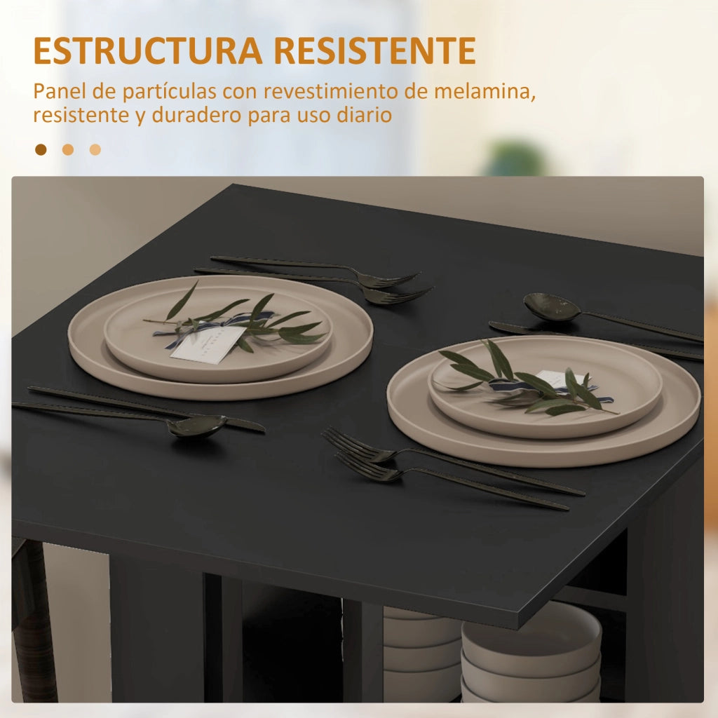 Tavolo da cucina pieghevole ¨C zephmum ¨C nero 120x60x75 cm