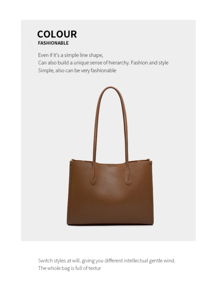 Borsa a tracolla da donna in vera pelle, marrone