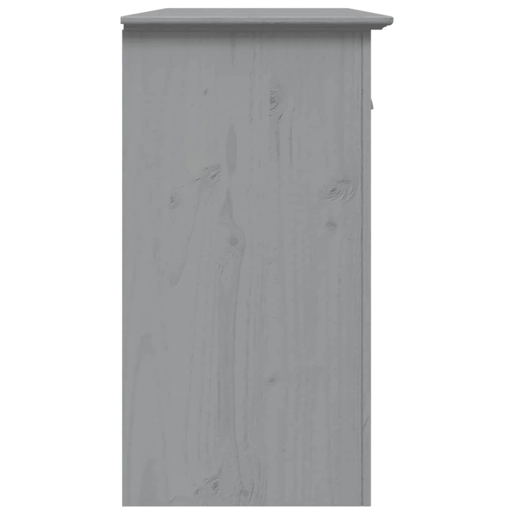 BODO 115,5 x 44 x 80 cm Mobiletto in legno massello di pino grigio cassettiera mobile contenitore organizer per cucina soggiorno salotto