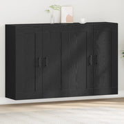 Cabinet a muro 2 pz Rovere nero Legno ingegnerizzato