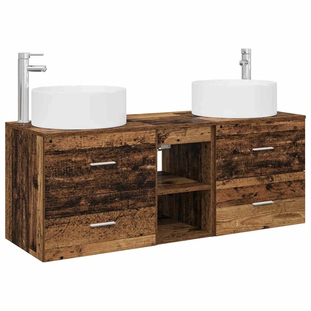 Set di mobili per il bagno 3 pz Legno antico 3405953