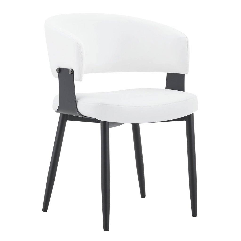 Sedia da pranzo 96x59.5x40 cm con schienale ergonomico in PU bianco e nero