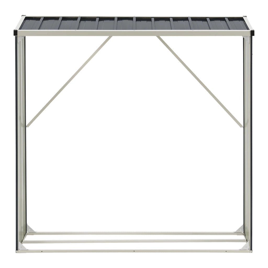 Deposito legna casetta da giardino coperta con telo protettivo 155 x 45 x 157 cm porta legna deposito legna coperto antracite 03_0008840