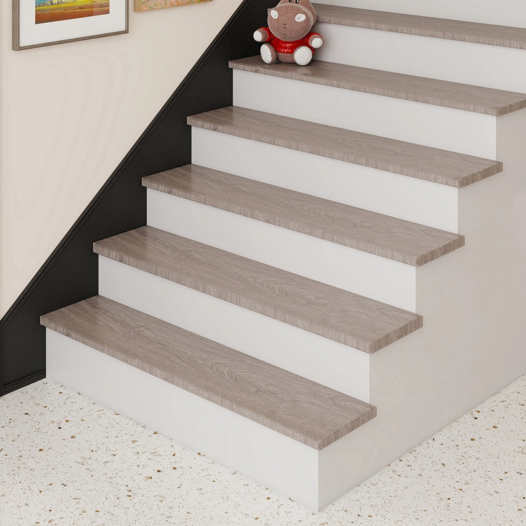 Set di 8 Profili Bunschoten Coprigradini Arrotondati in PVC 120 x 32 x 4,6 cm Ash Grey NEU.HOLZ