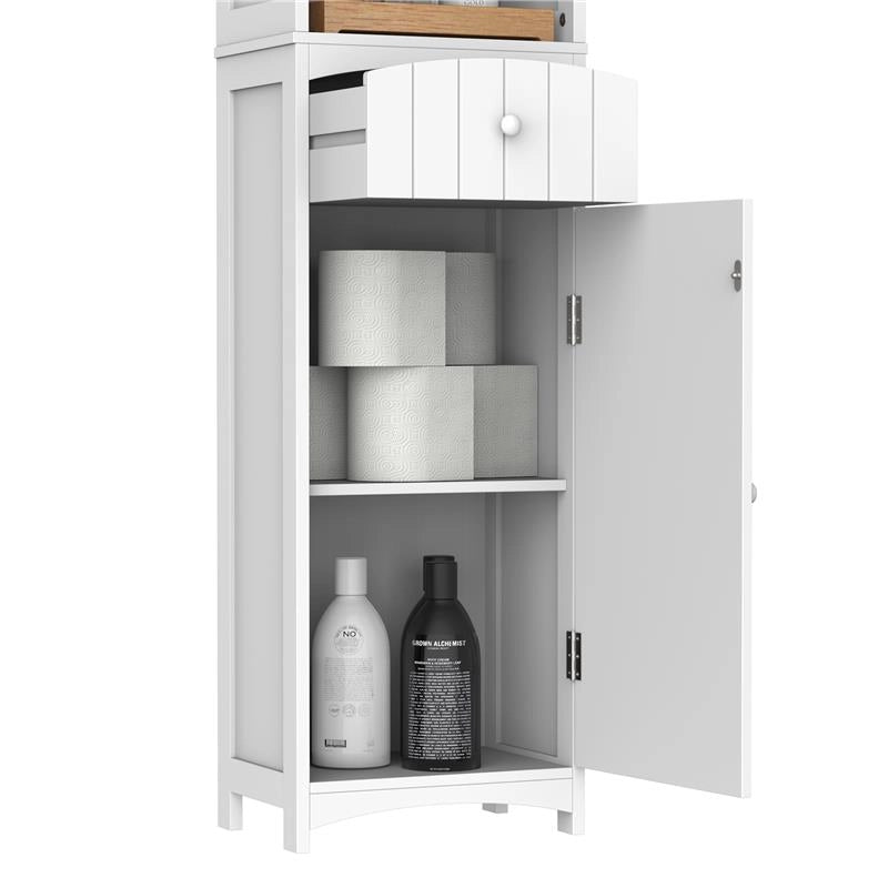 MOBILETTO A COLONNA MDF SALVASPAZIO PER BAGNO 35X24X170 CM BIANCO