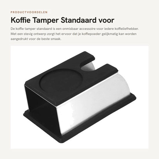 Accessorio per caffè - Tampitore 51 mm - Supporto antiscivolo - Accessori per caffè - Portatile - Regolabile - Formato compatto - Tampitore per caffè
