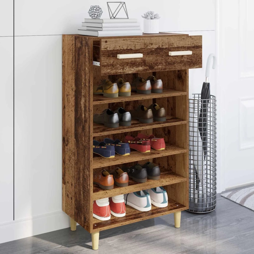 Mobile per scarpe con cassetto Legno vecchio 60 x 35 x 105 cm 8004210