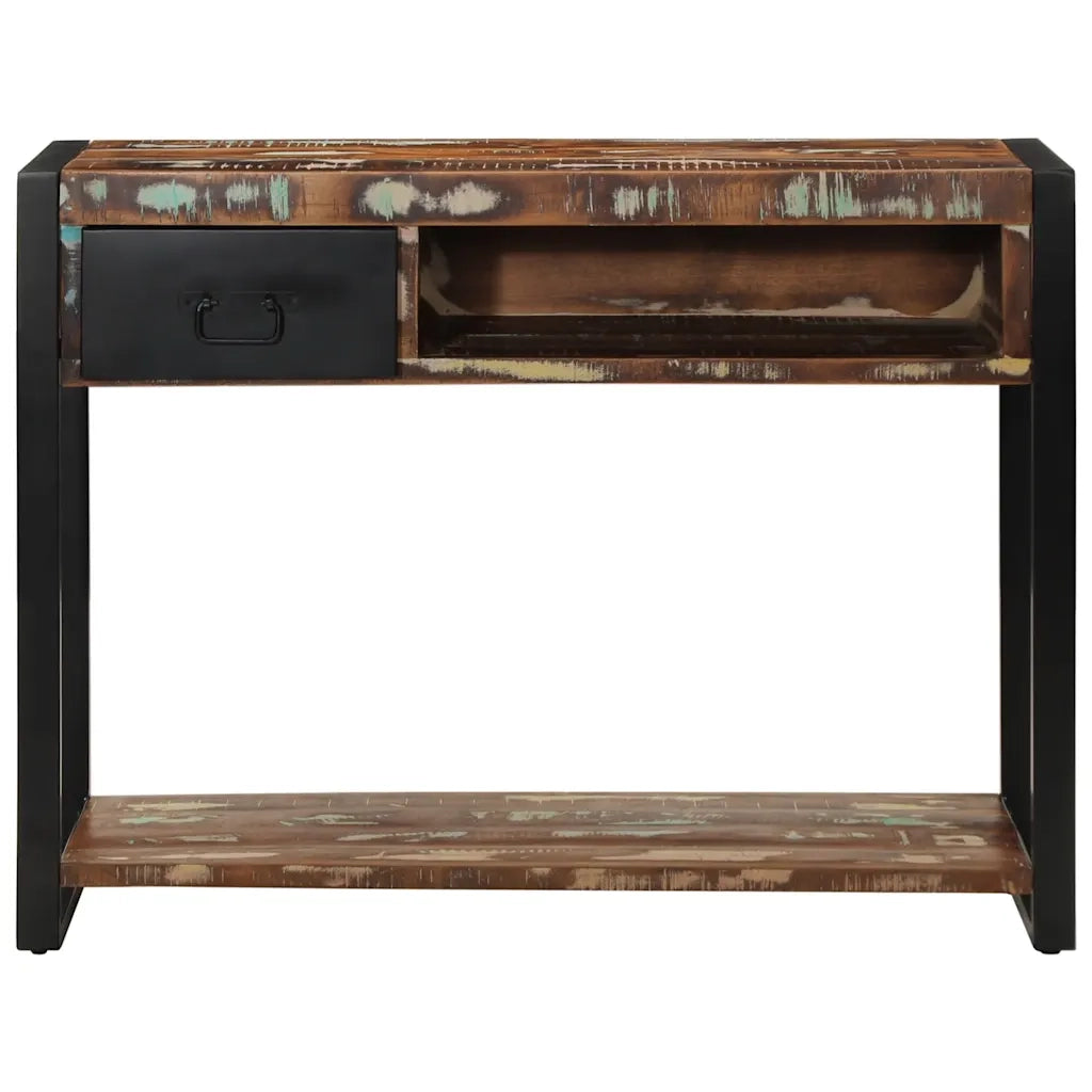 Tavolo Consolle Multicolore 100x35x75cm Legno Massello Recupero 4015930