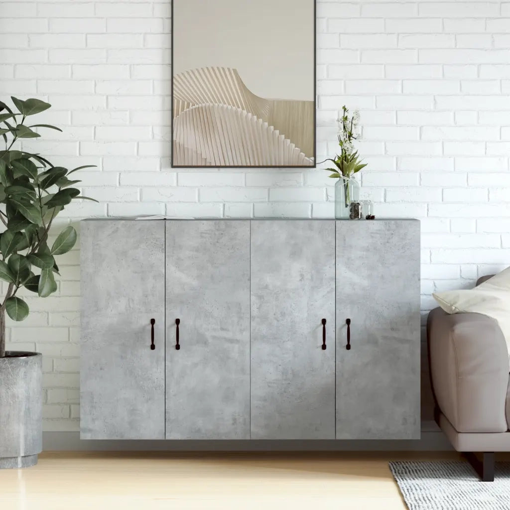 Armadietti a Parete 2 pz Grigio Cemento in Legno Multistrato CFW4715577