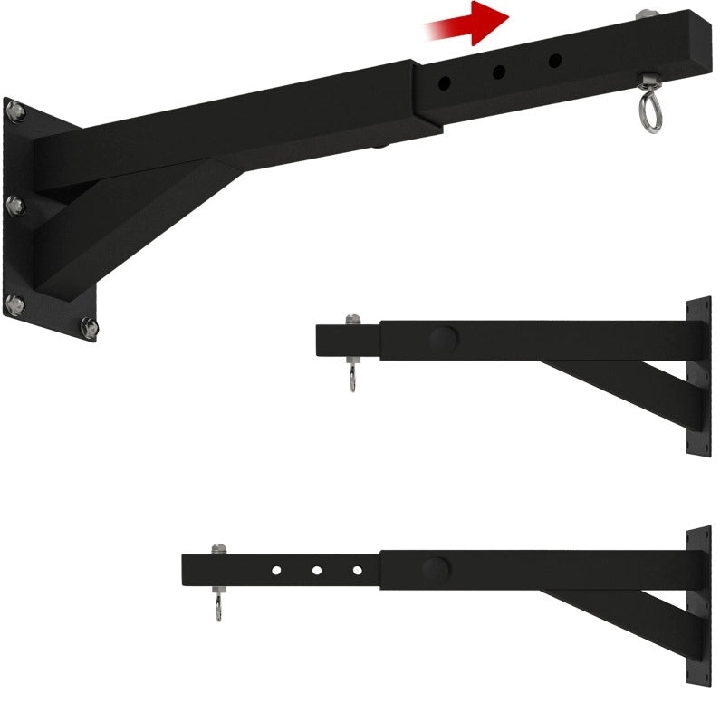 Supporto da parete per sacco da boxe 65 x 12 x 20 cm in acciaio nero regolabile