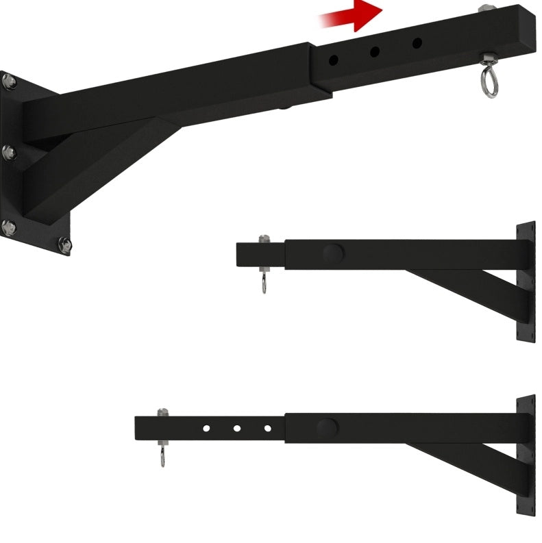 Supporto da parete per sacco da boxe 65 x 12 x 20 cm in acciaio nero regolabile