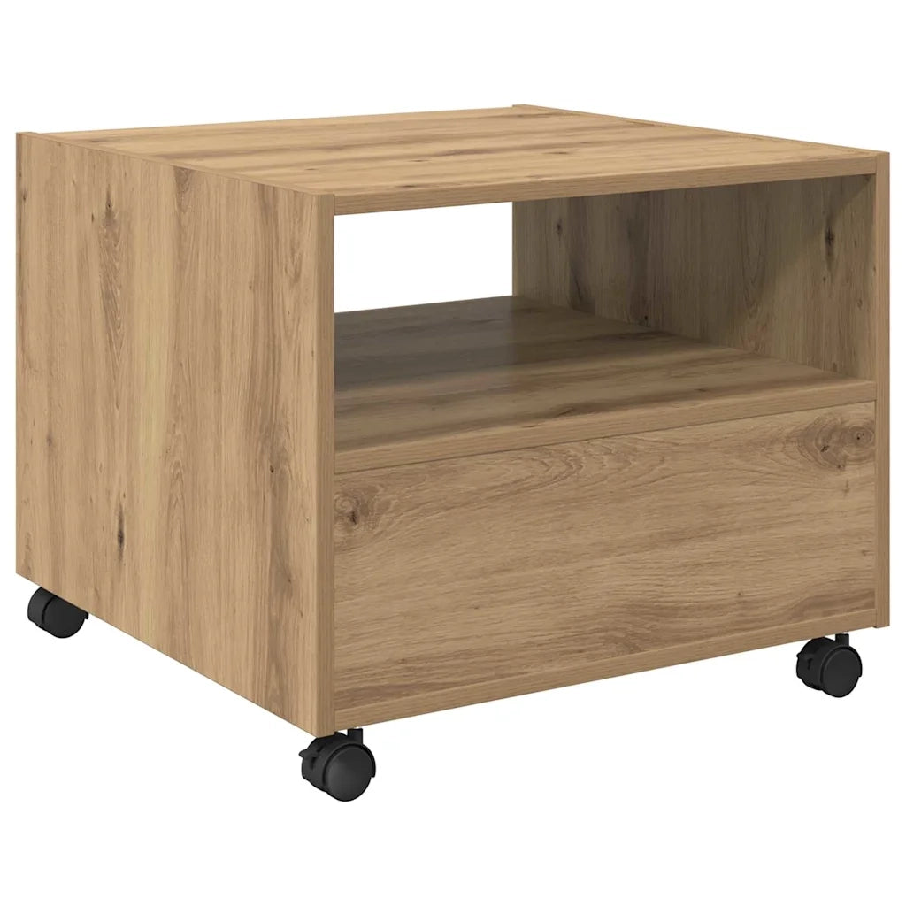 Tavolino da salotto Rovere artigianale 55 x 55 x 45cm