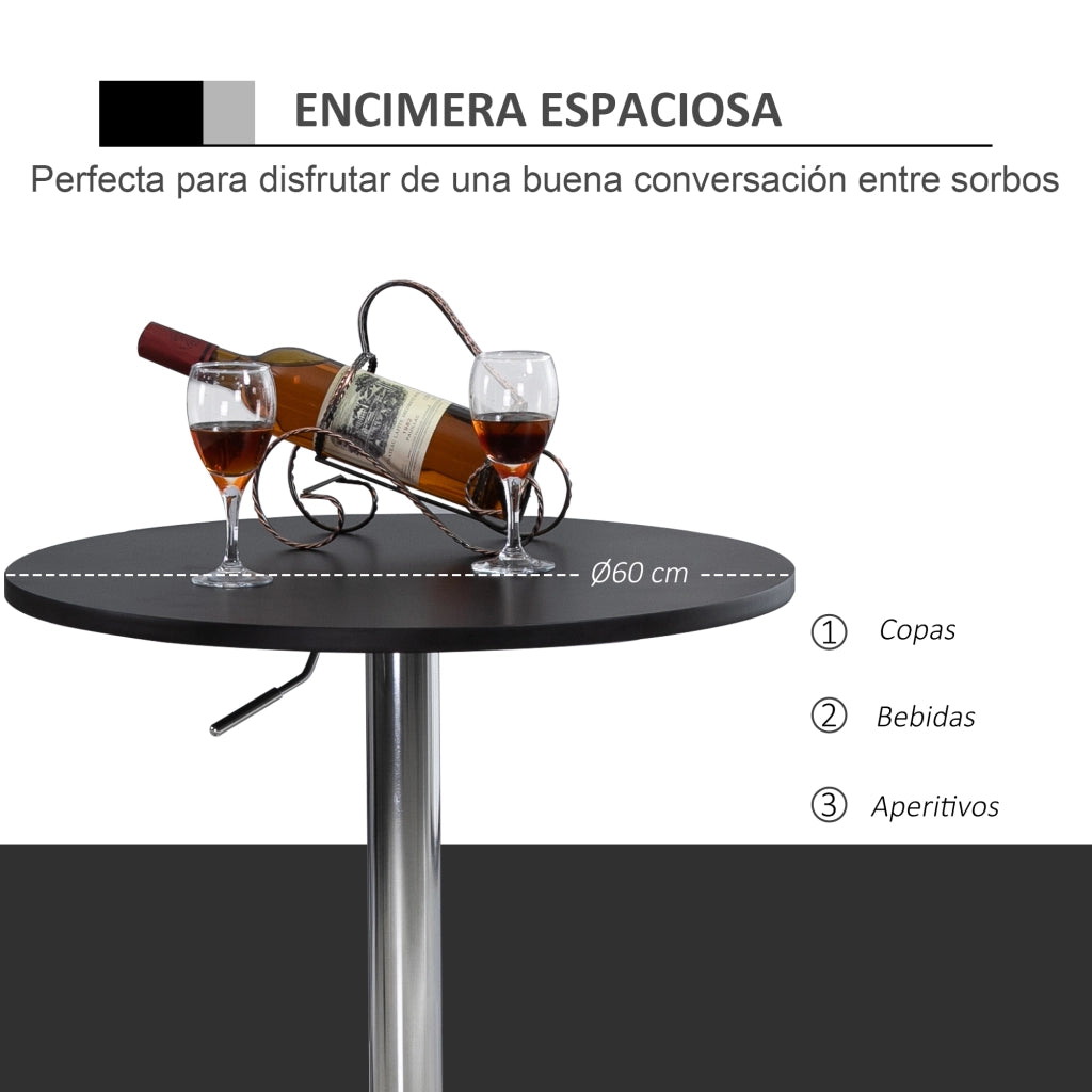 Tavolo da bar regolabile in altezza ¨C zephmum ¨C nero ?60x69-93 cm