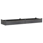 Fioriera rialzata per piante fiori patio giardino rivestimento 240 x 60 x 25 cm legno massello di abete grigio 02_0039846