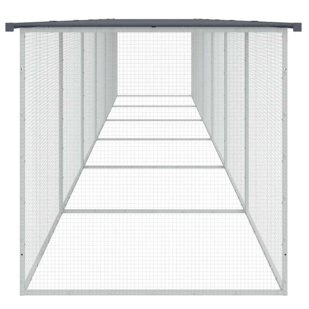 Gabbia Polli con Tetto Antracite 603x98x90 cm Acciaio Zincato 3189051
