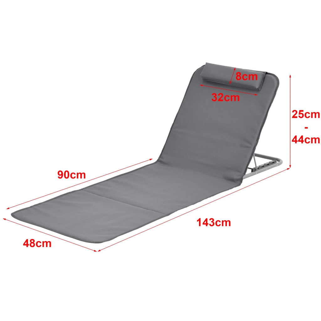 Set di 2 materassini da spiaggia reclinabili grigio scuro 03_0009658