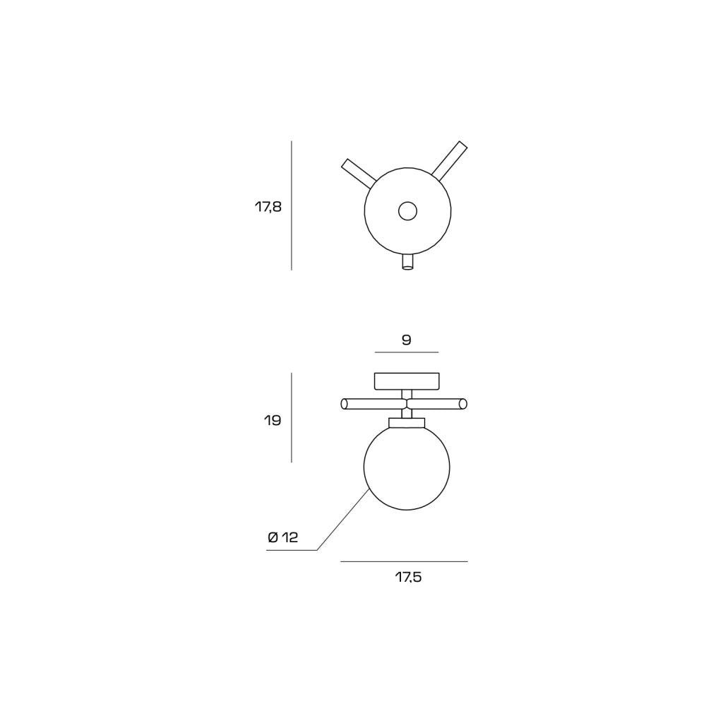 CAMELY APPLIQUE DA PARETE O SOFFITTO 1 LUCE ORO SPAZZOLATO ATTACCO G9 D.12CM IN VETRO TRASPARENTE