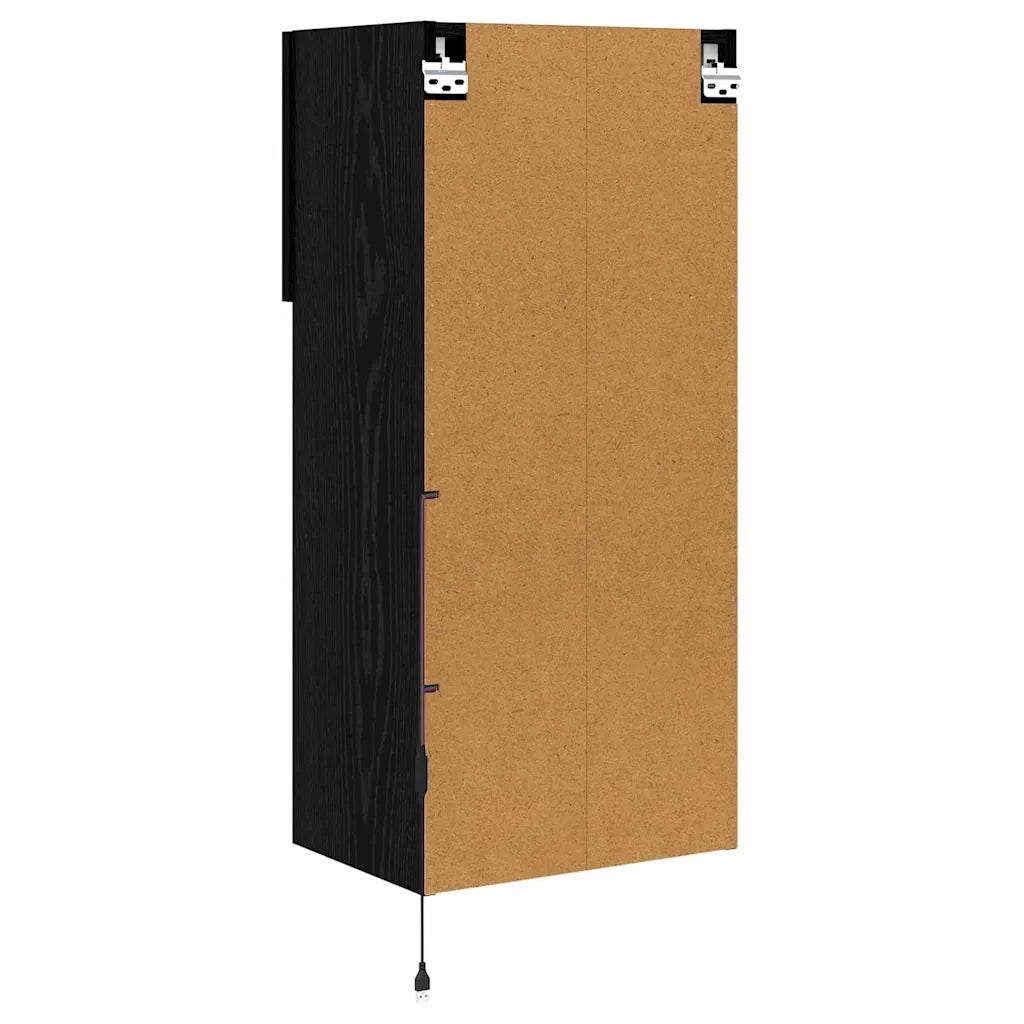 Mobiletti TV a parete 2 pcs Rovere Nero 40,5 x 30 x 90 cm