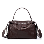 Borsa a tracolla da donna in vera pelle marrone