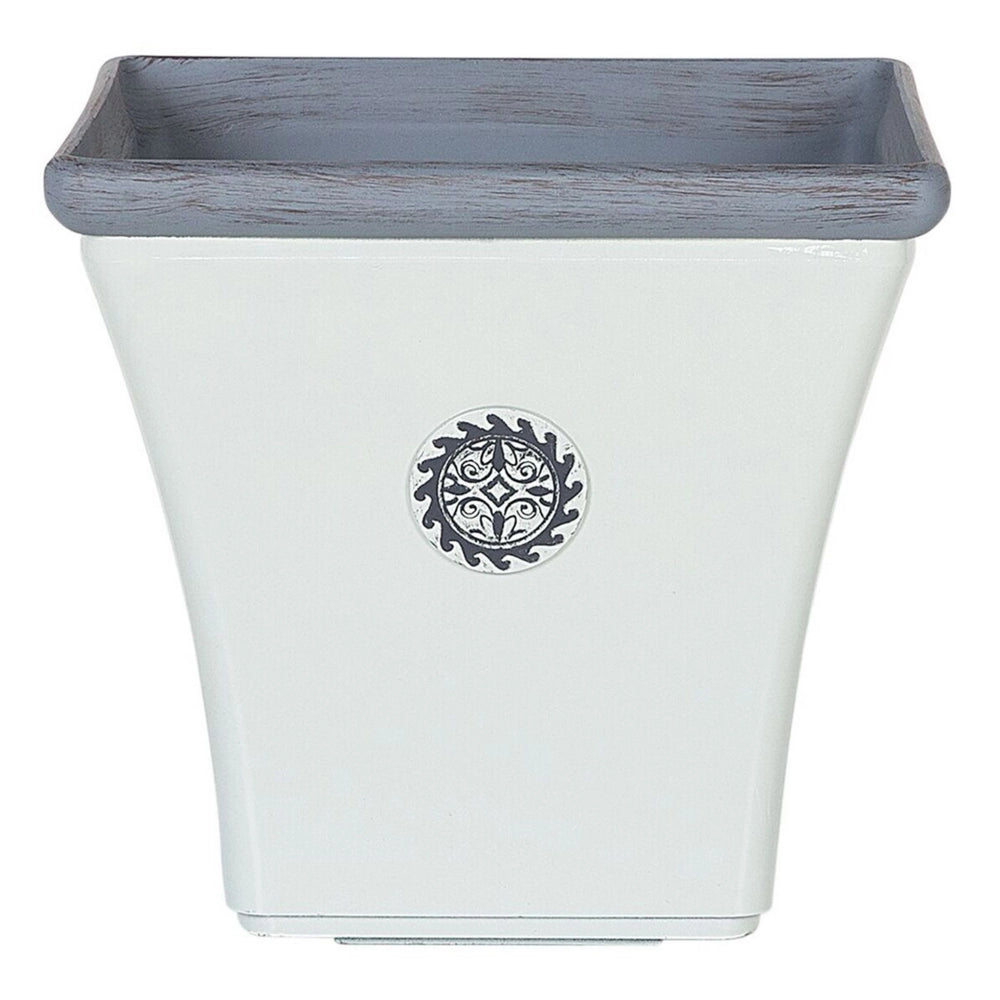 Vaso per piante Fioriera in pietra bianca Mix per esterni Quadrata 32 x 31 cm per tutte le stagioni