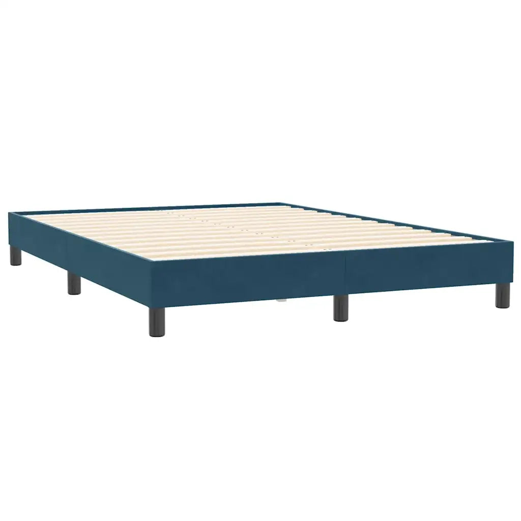 Giroletto a Molle senza Materasso-Struttura Letto Blu Scuro 160x210 cm Velluto