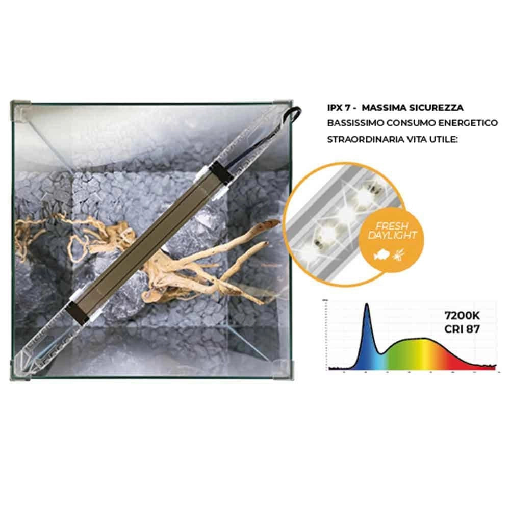 Newa Ego Full EF50 Colore nero cm35,8x36,5x39,5h - acquario con illuminazione LED e filtro incluso
