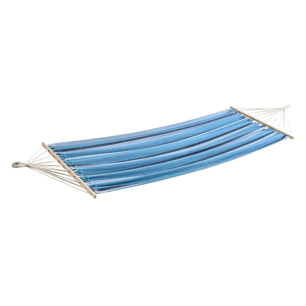 Amaca con Supporto in Acciaio con Telo 200 x 100 cm a Strisce Blu [en.casa]