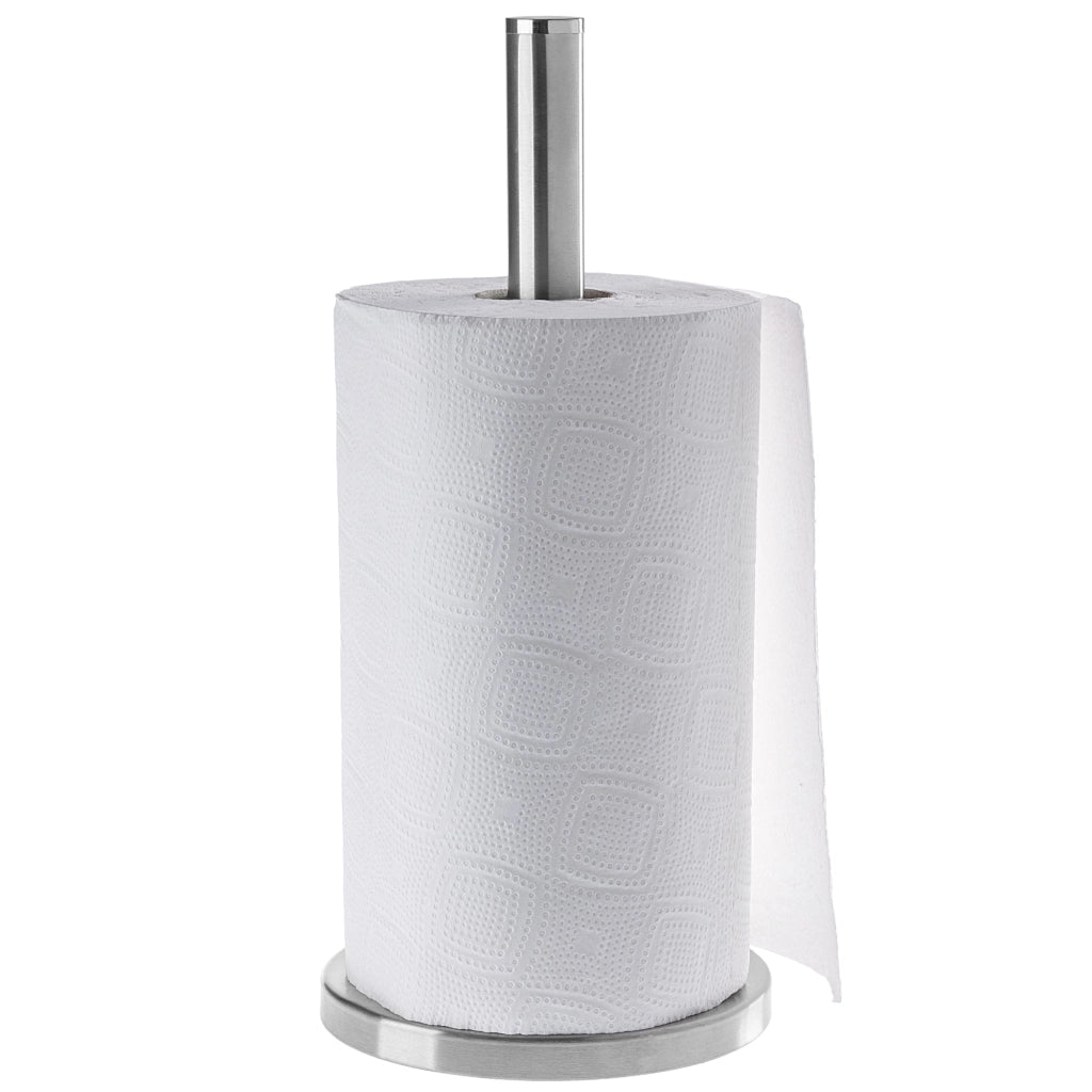 Portarotolo di carta assorbente KADAX, in acciaio, argento, per asciugamani da cucina, stabile, 33 cm