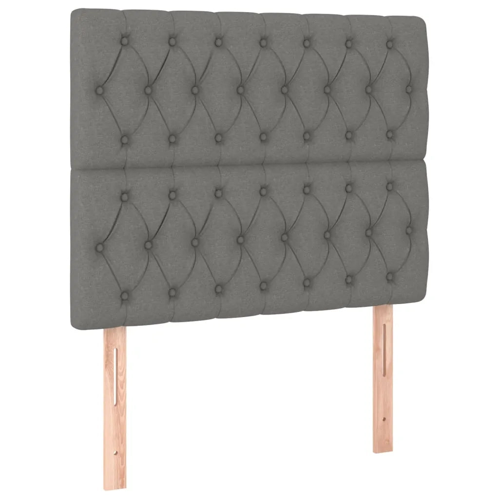 Testiera-Testata Decorativa Grigio Scuro 100x7x118/128 cm Tessuto