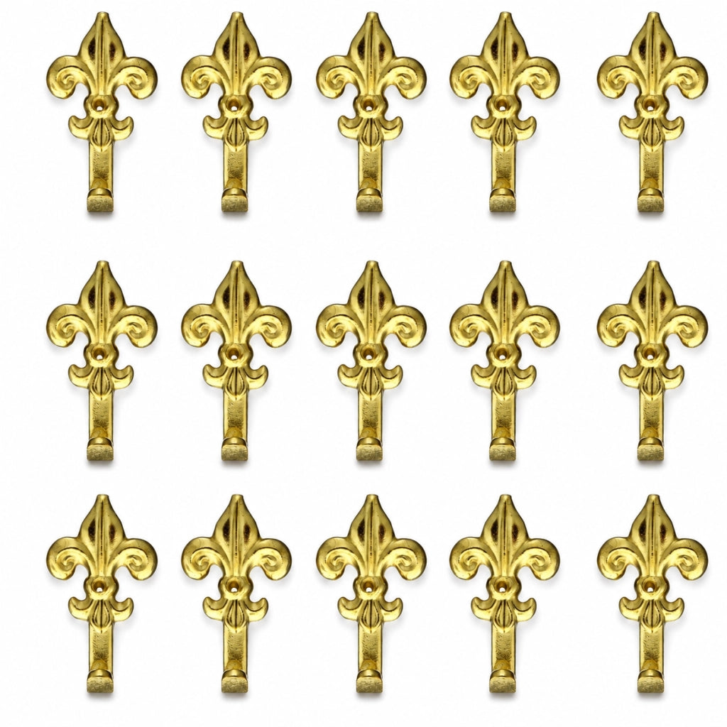 15 Ganci Dorati Quadri Giglio Fiorentino 3 cm con Chiodi 68241