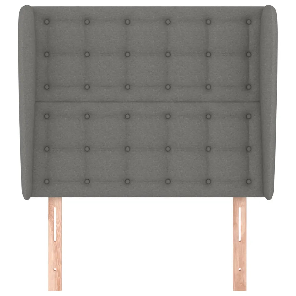 Testiera ad Orecchio-Testata con Orecchie Grigio Scuro 93x23x118/128 cm in Tessuto 919299