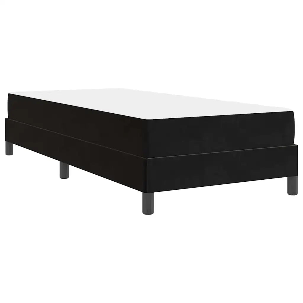 Letto a molle con materasso Nero 80 x 220 cm Tessuto