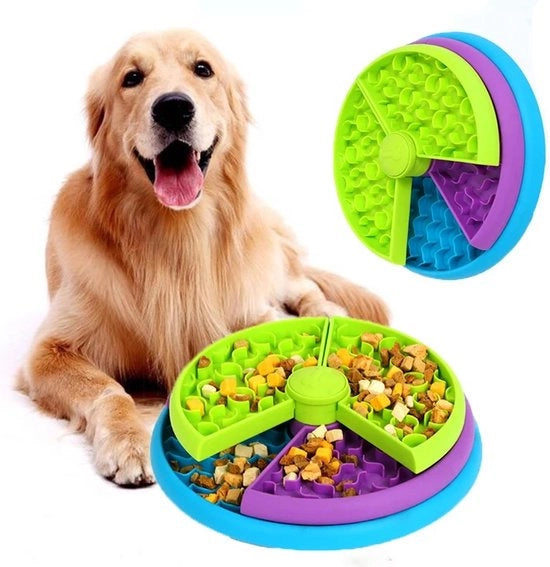 Pozzetto alimentare a ritmo lento - 3 strati - Resistente al lavastoviglie - Ciotola alimentare per cani - Pozzetto alimentare a ritmo lento - Anti-scrocchio ciotola alimentare per cani