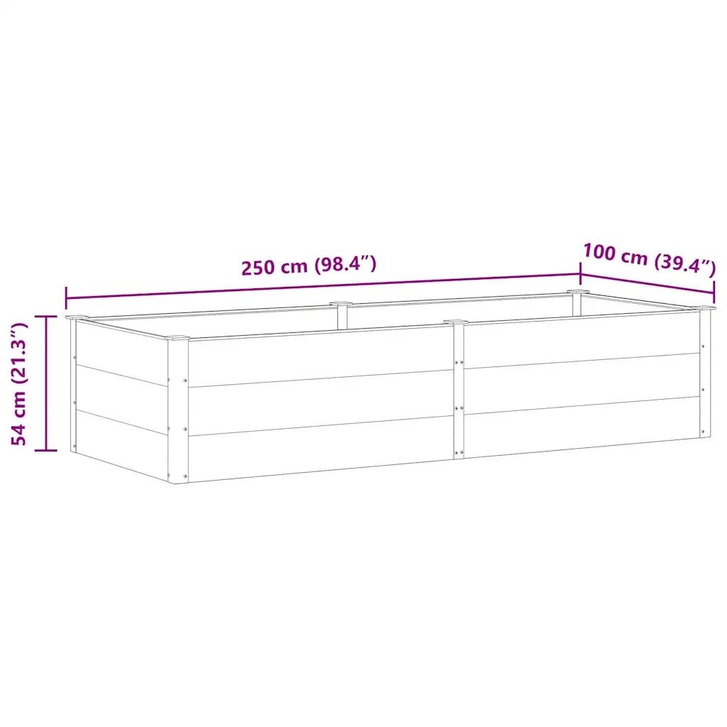 Letto Rialzato da Giardino 250x100x54 cm in WPC Grigio 49059