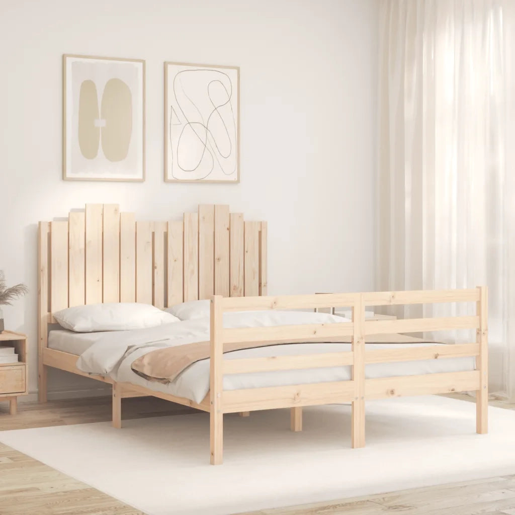 Giroletto con Testiera-Struttura Letto con testiera Double in Legno Massello 858433