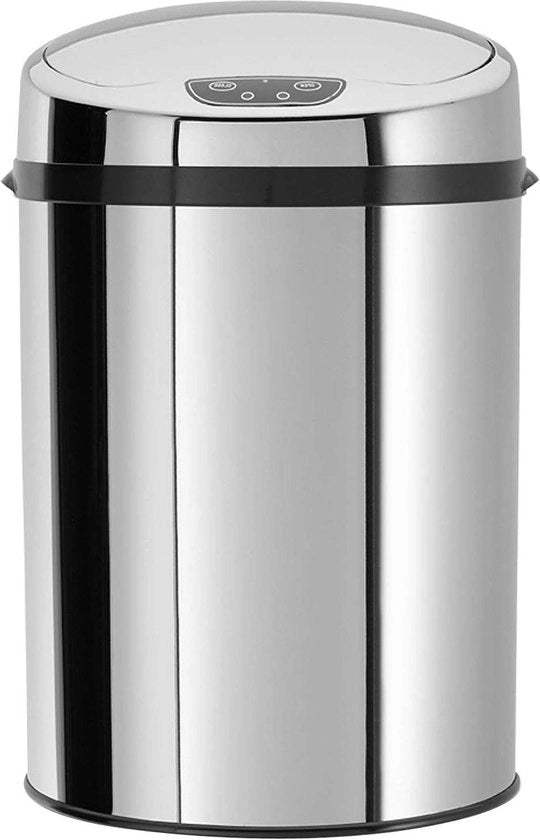 Afvalemmer con sensore touchless - cestino elettrico - acciaio inossidabile - ufficio - bagno - cosmetici - sensore di movimento a infrarosso