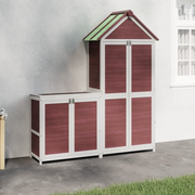 Set Rimessa Attrezzi da Giardino 2pz Moka Legno Massello Pino 172251