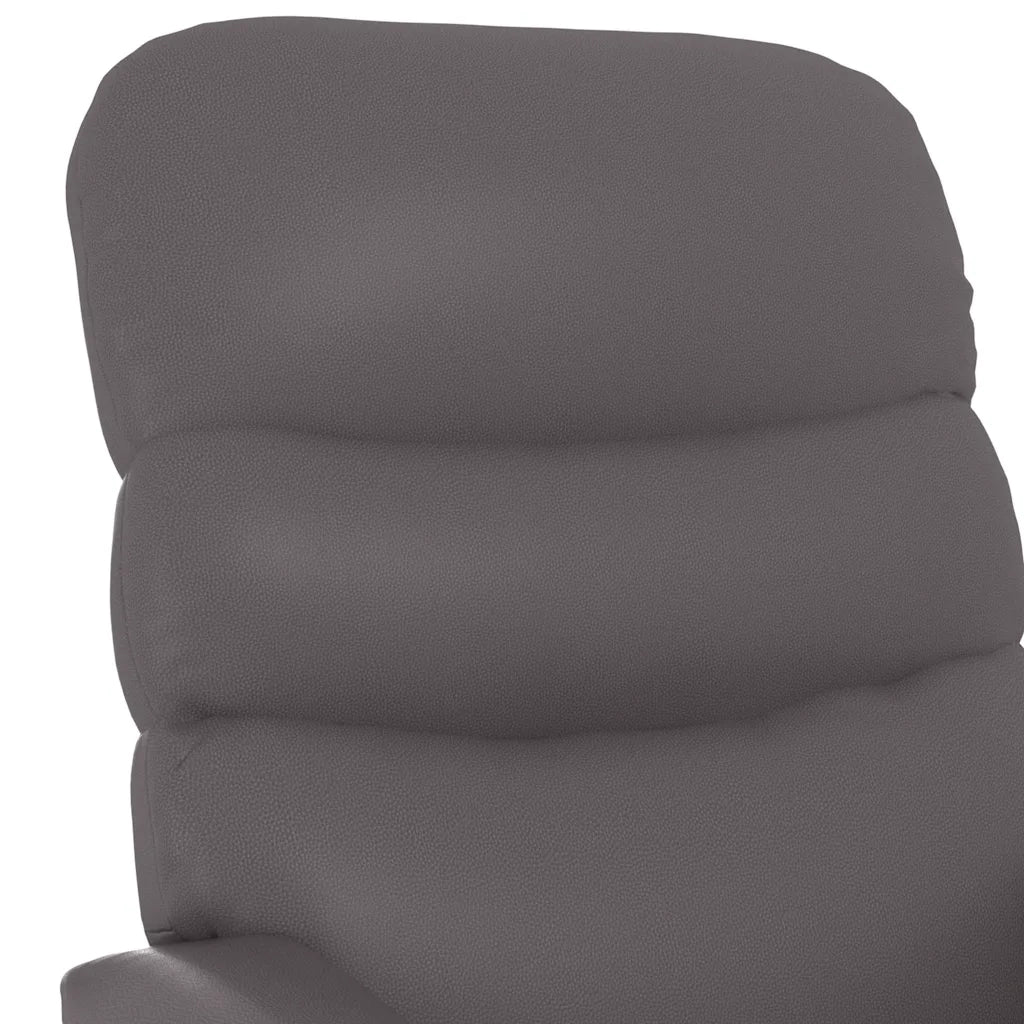 Poltrona Reclinabile Grigia in Similpelle 342689
