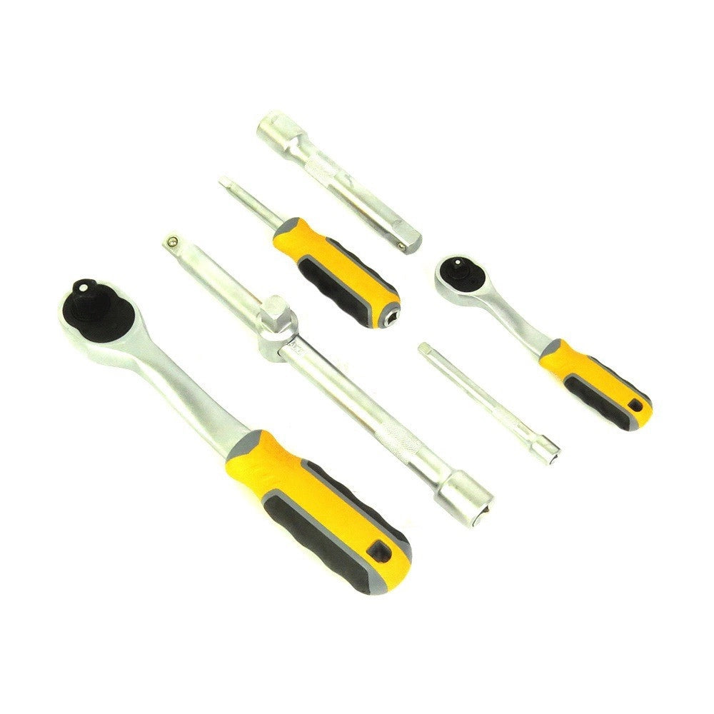 Trade Shop - Valigia Set Chiavi A Bussola 73 Pezzi 1/2" 1/4" Chiavi A Cricchetto Reversibili -