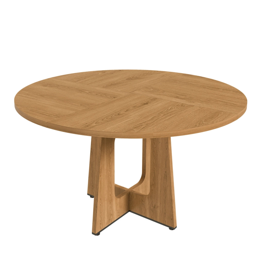 Tavolo rotondo ? 120 x 76 cm per 4-6 persone; con piedini regolabili; in MDF rovere
