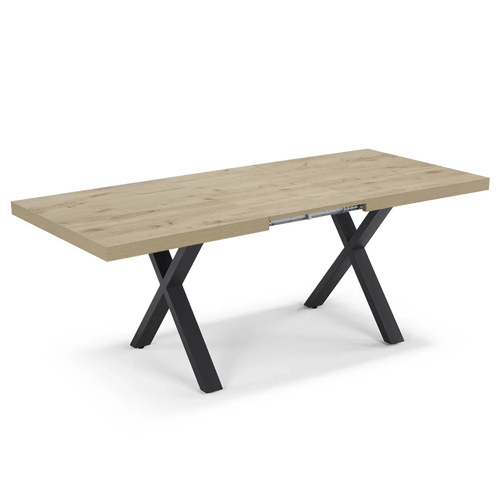 Tavolo allungabile da pranzo Quercia 160X90 MADE IN ITALY modello PABLO fino a 260 CM per sala da pranzo, cucina e soggiorno, design moderno con top in melaminico