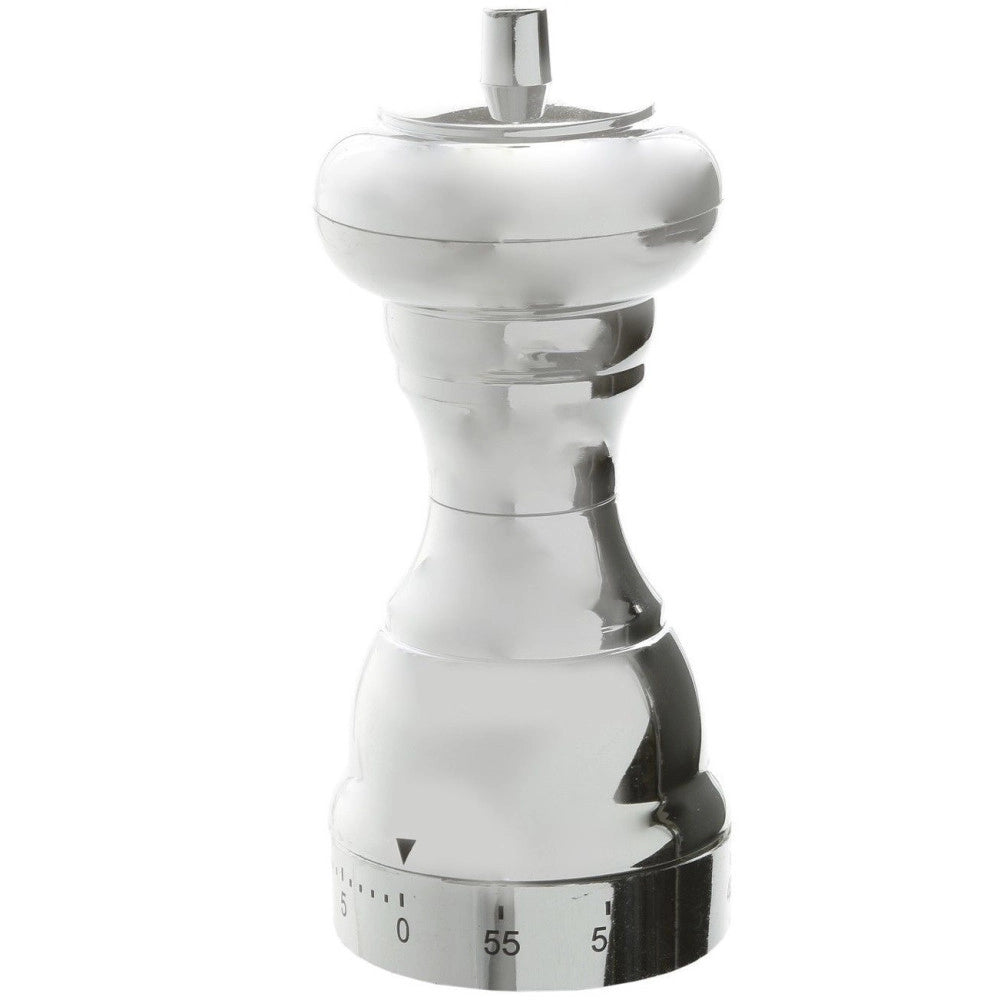 Trade Shop - Timer Da Cucina Meccanico A Forma Di Macinapepe Cromato Cottura Alimenti -