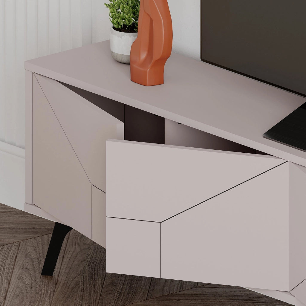Porta TV in legno "Dune" - 180 x 29 x 50 cm - Marrone chiaro moka